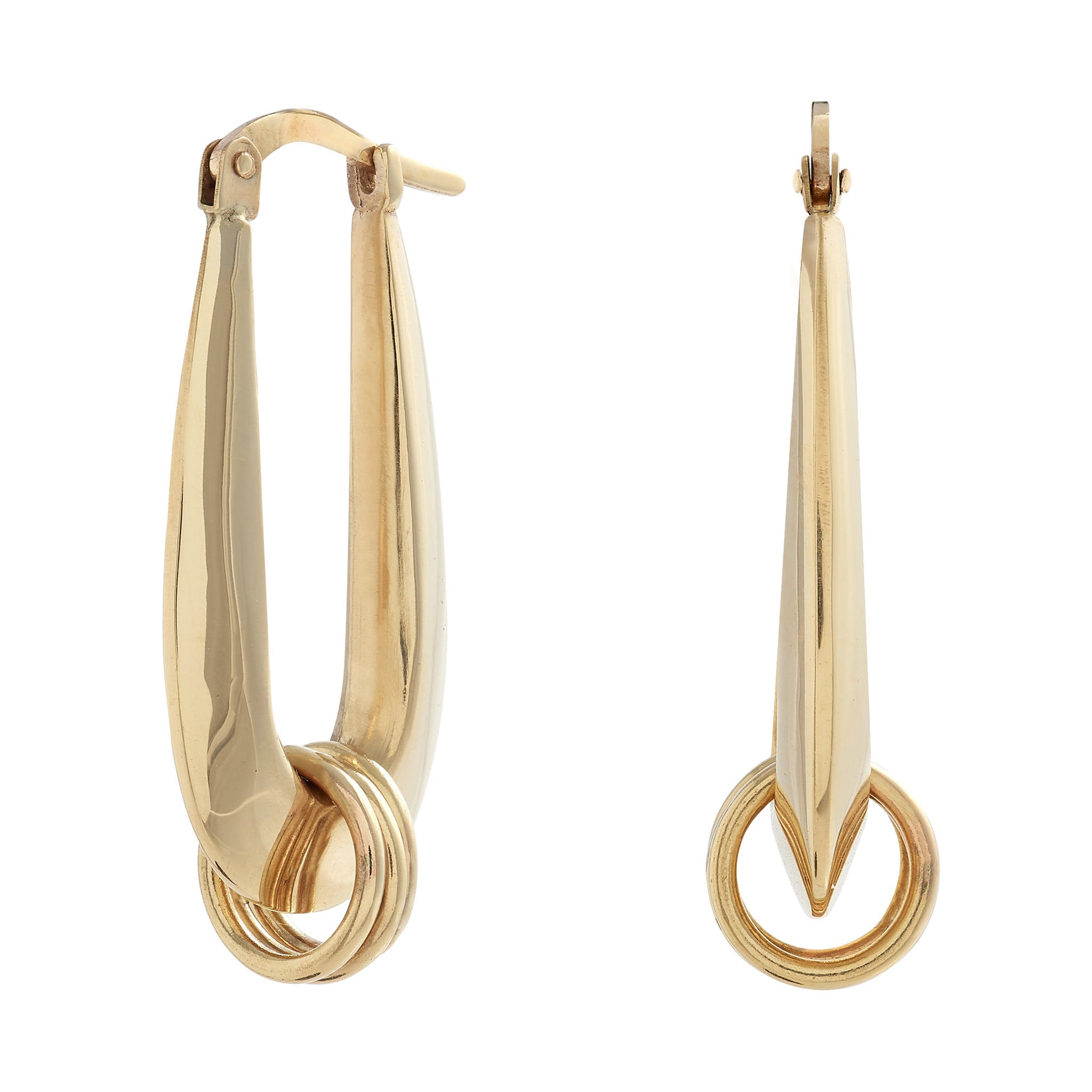 Katatu 9ct Yellow Gold Cast Hoop Earrings